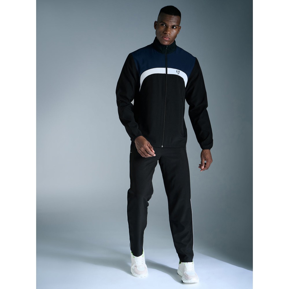 SG NS Lycra H4MTS7071 Track Suit For Men And Boys, S, Black/ Navy SG NS Lycra H4MTS7071 Track Suit For Men And Boys, S, Black/ Navy