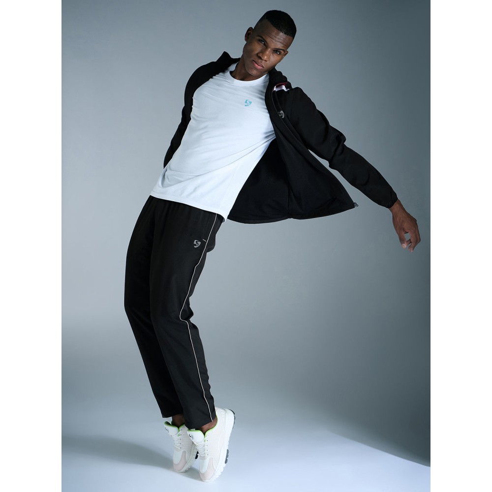 SG NS Lycra Track Suit For Men And Boys, S, Black/Maroon