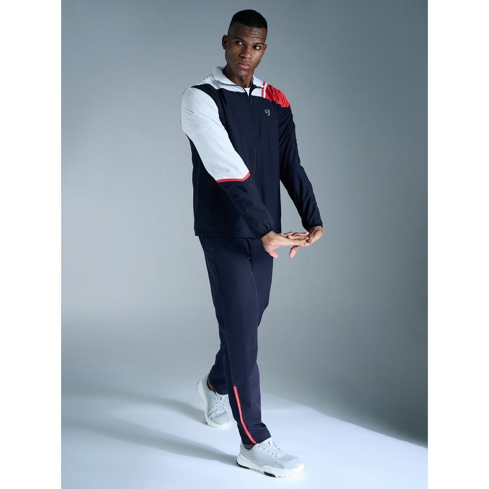SG NS Lycra H4MTS7069 Track Suit For Men And Boys, S, Navy/ White SG NS Lycra H4MTS7069 Track Suit For Men And Boys, S, Navy/ White