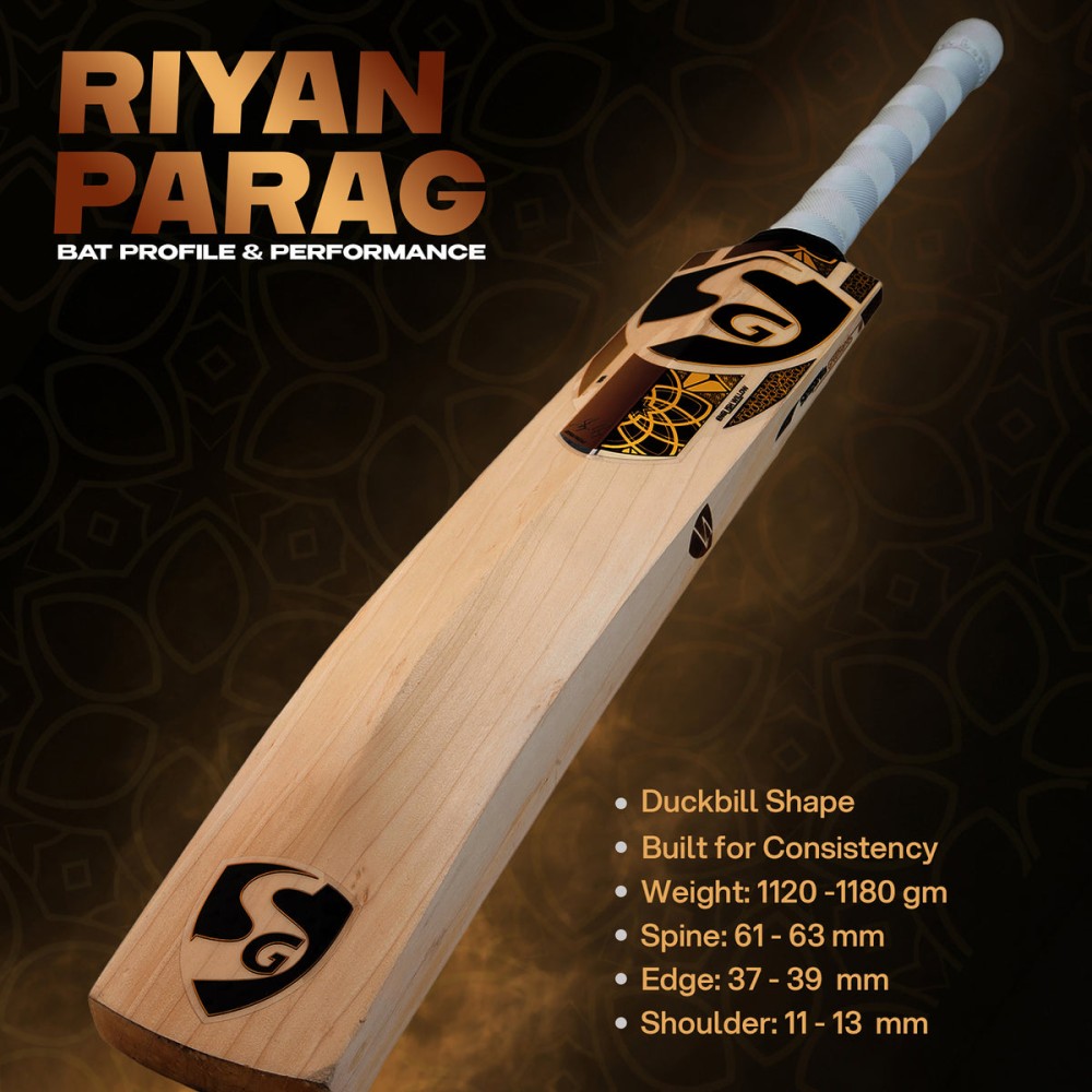 SG Riyan Parag English Willow bat, SH SG Riyan Parag English Willow bat, SH