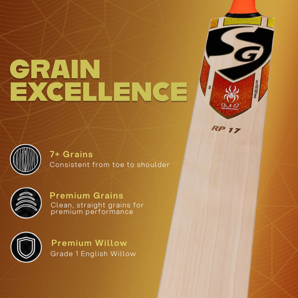 SG RP 17 English Willow Cricket Bat with SG, Full-Size