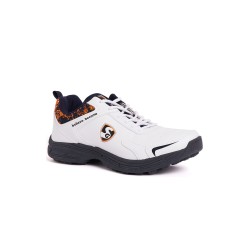 SG Savage Stud Shoe: Dynamic Navy Blue & Vibrant Orange Cricket Footwear