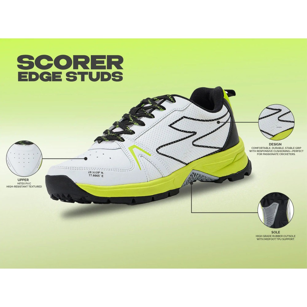 SG SCORER EDGE Shoes White/Volt green, White/Volt green, 4 SG SCORER EDGE Shoes White/Volt green, White/Volt green, 4