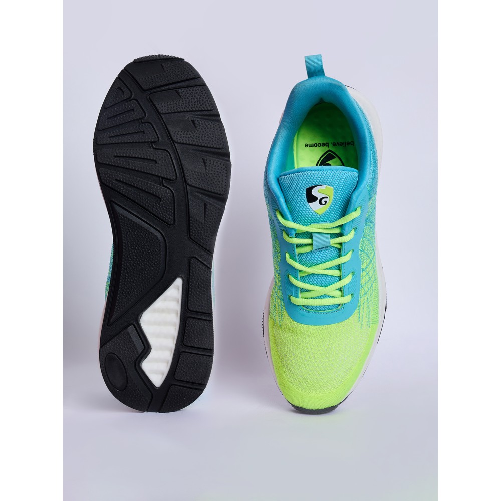 SG SPECTRUM Running Sports Shoes Men and Boys - Sea/Green/Lime, 6, Sea / Green / Lime