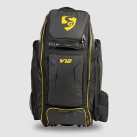 SG V12 Player Duffle Wheelie Cricket Kit Bag, L, Black