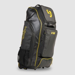 SG V12 Player Duffle Wheelie Cricket Kit Bag, L, Black