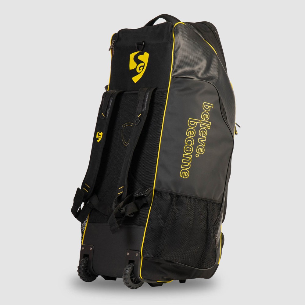 SG V12 Player Duffle Wheelie Cricket Kit Bag, L, Black
