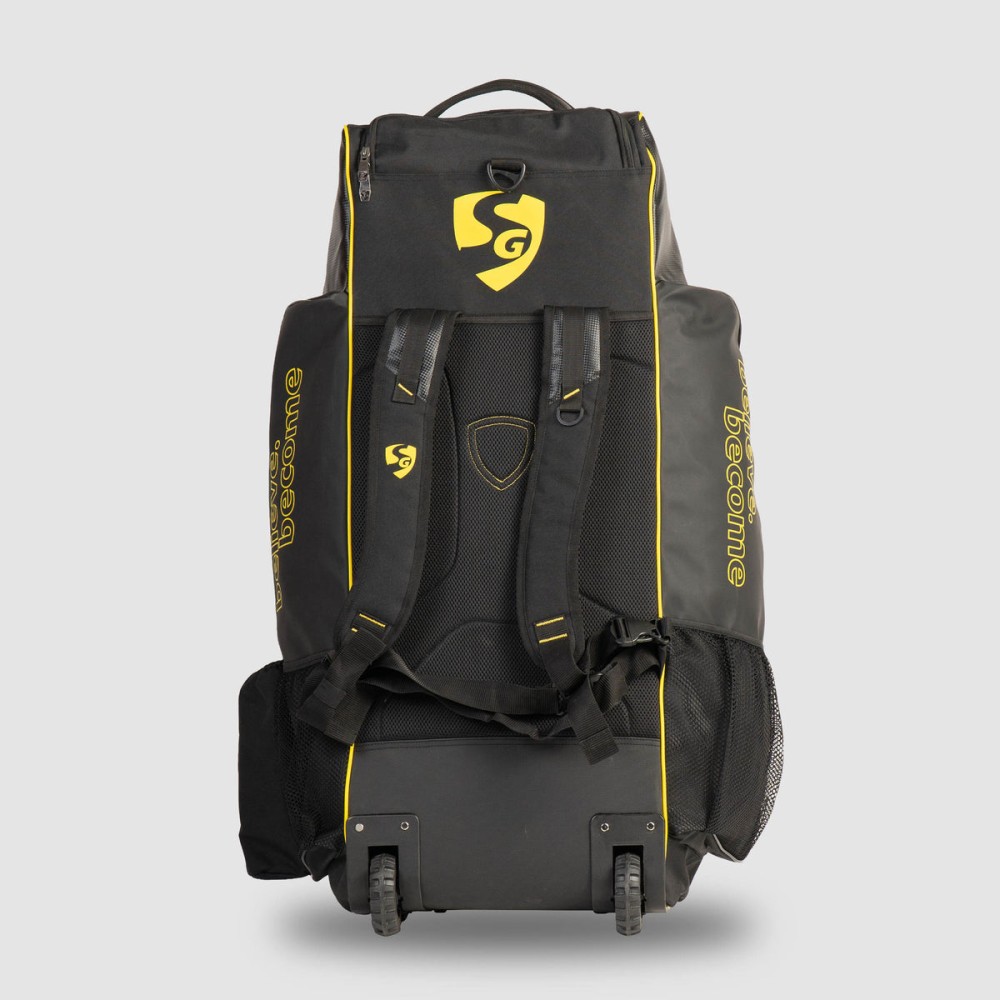 SG V12 Player Duffle Wheelie Cricket Kit Bag, L, Black