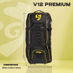 SG V12 Premium Cricket Kit Bag, L, Black