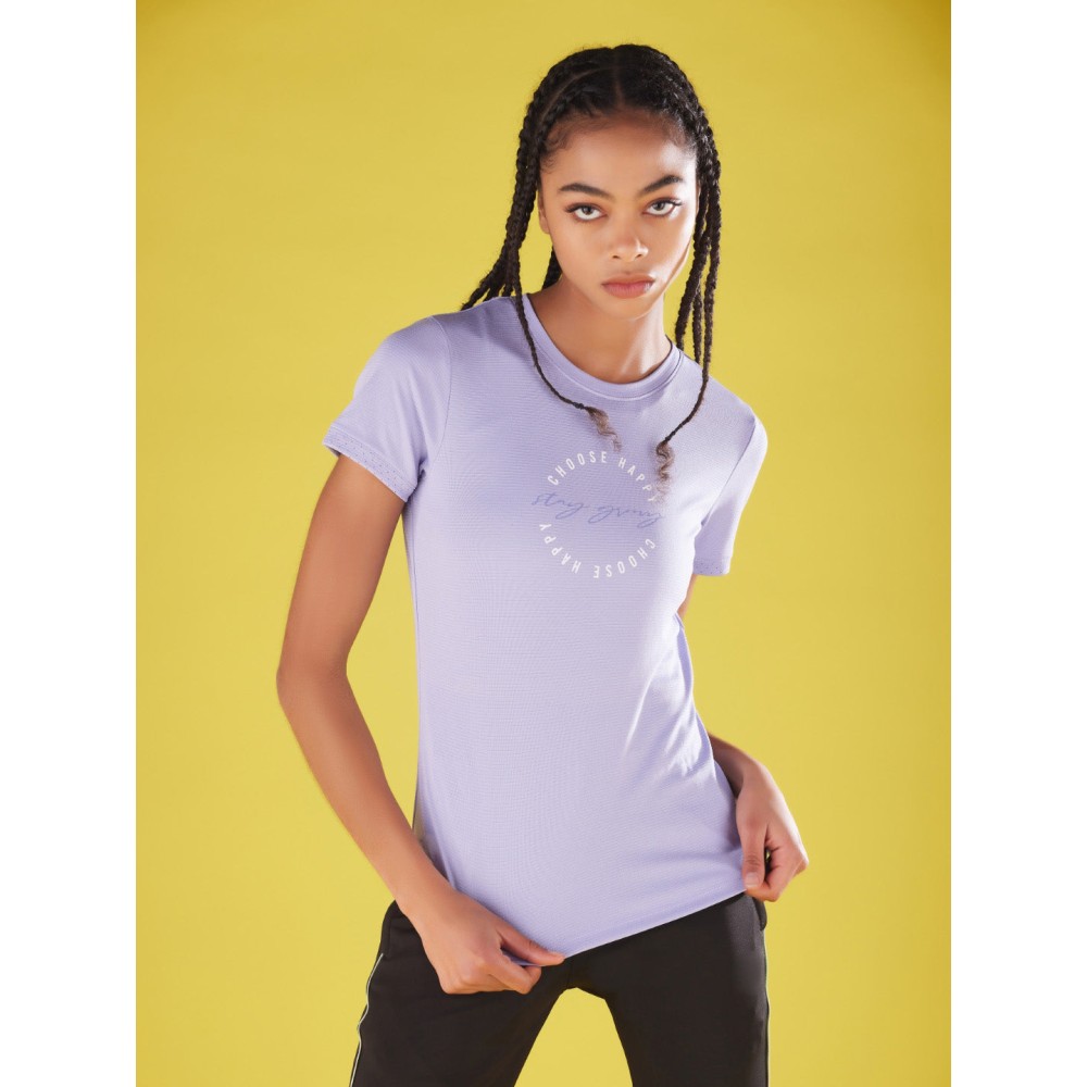 SG Women's & Girl's Round Neck T-Shirt, Regular & Fashion Wear, S, Voilet