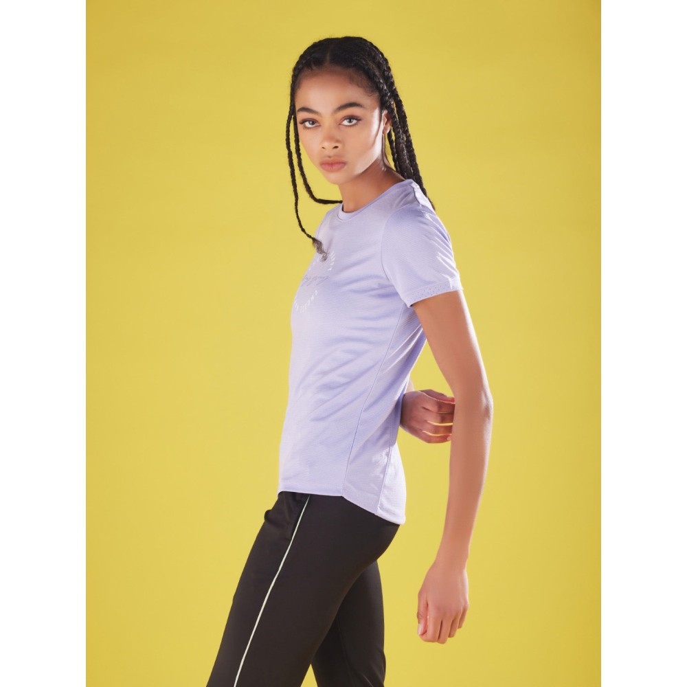 SG Women's & Girl's Round Neck T-Shirt, Regular & Fashion Wear, S, Voilet