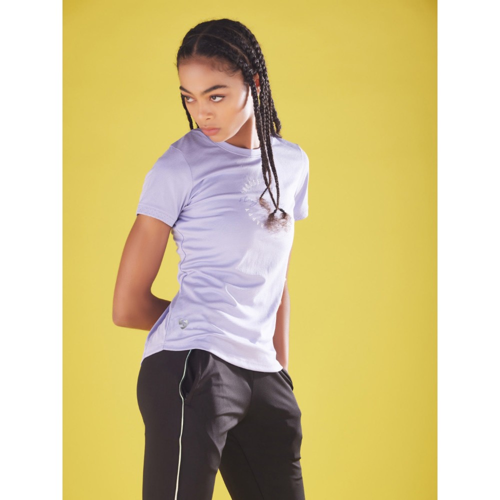 SG Women's & Girl's Round Neck T-Shirt, Regular & Fashion Wear, S, Voilet