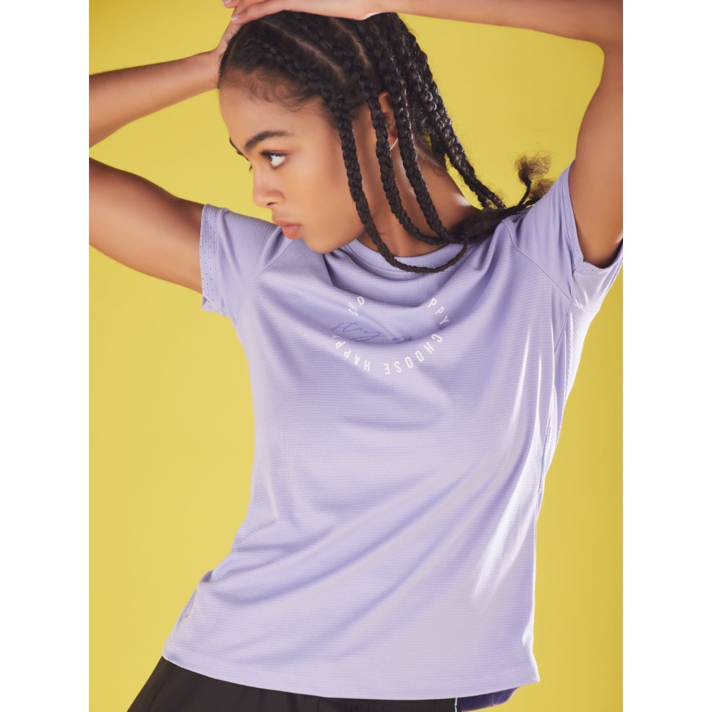 SG Women's & Girl's Round Neck T-Shirt, Regular & Fashion Wear, S, Voilet