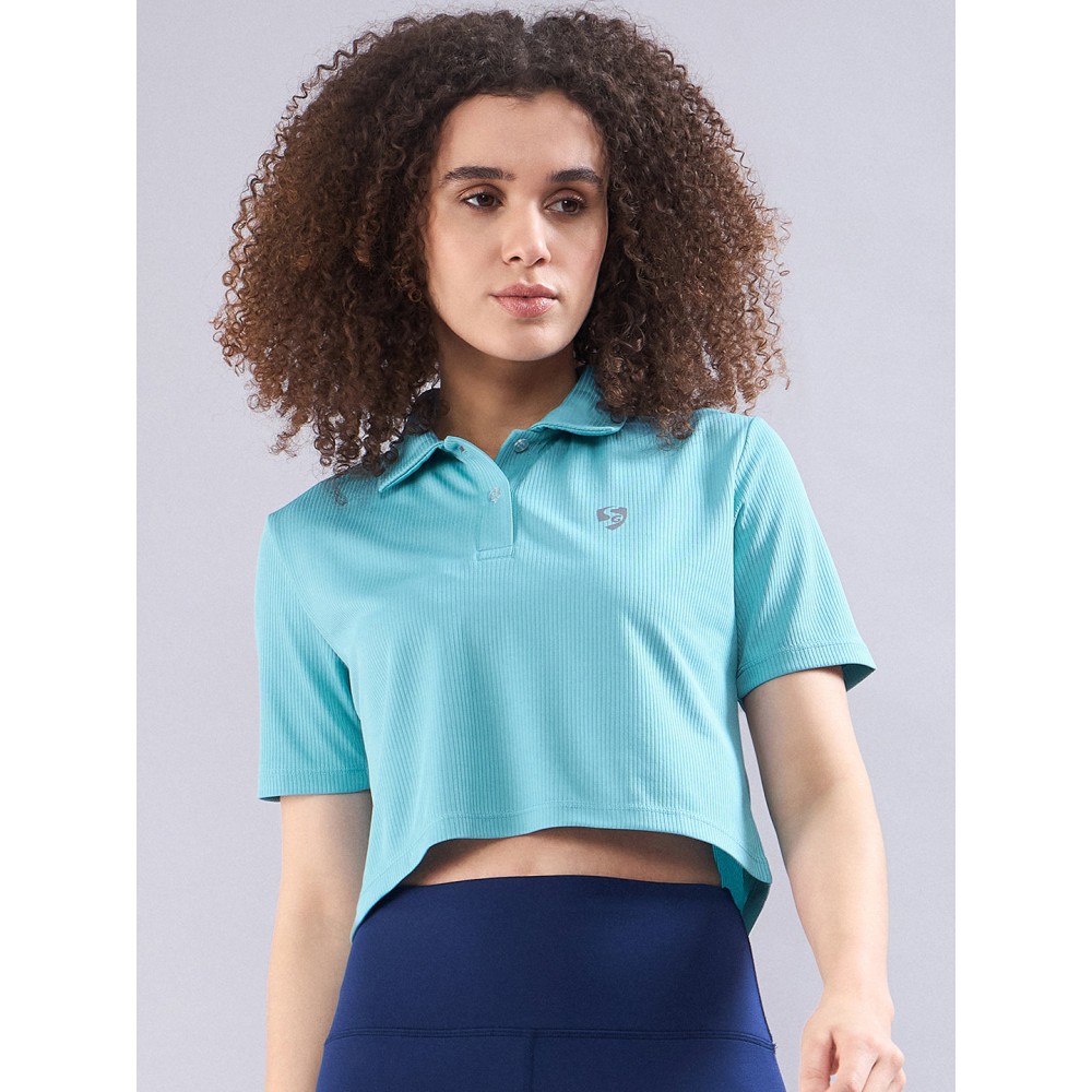 SG Women's Polo T-Shirt Aqua Blue, S, Aqua Blue