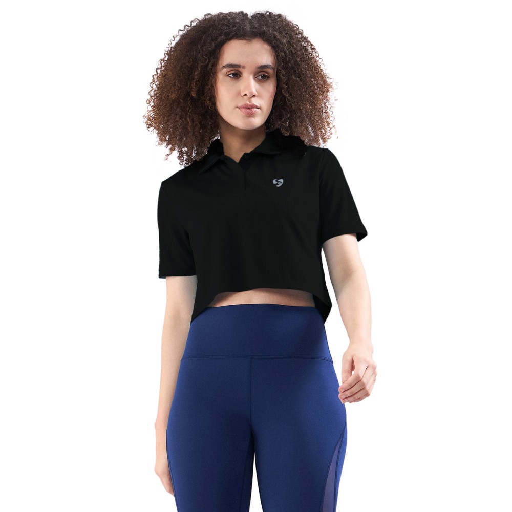 SG Women's Polo T-Shirt, S, Black