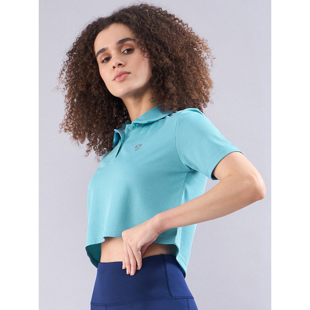 SG Women's Polo T-Shirt Aqua Blue, S, Aqua Blue