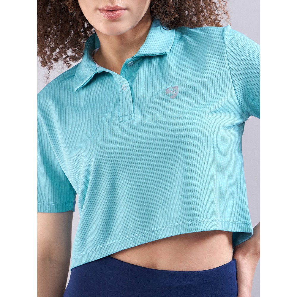 SG Women's Polo T-Shirt Aqua Blue, S, Aqua Blue