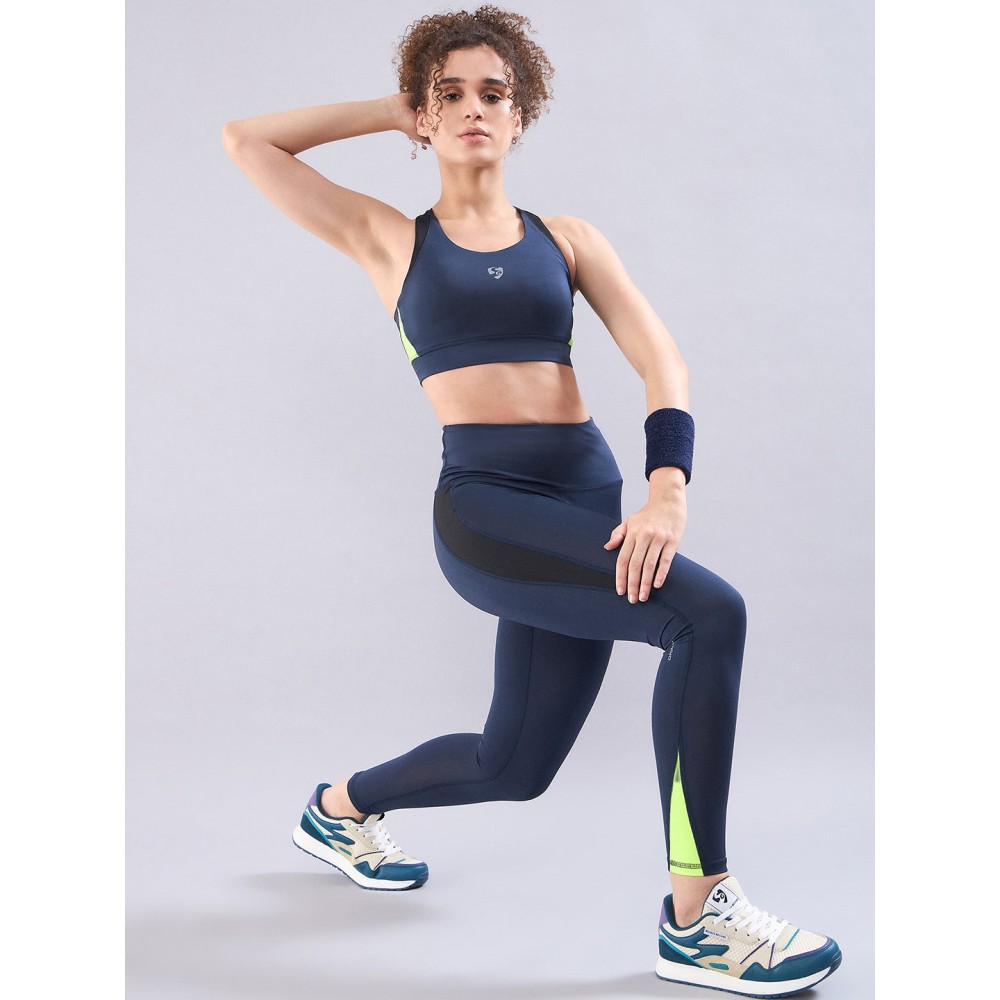 SG Women's Sports Bra, S, Navy/fluro/black SG Women's Sports Bra, S, Navy/fluro/black