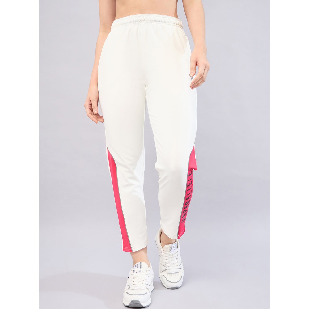 SG Women's Track Pant, S, White /pink SG Women's Track Pant, S, White /pink