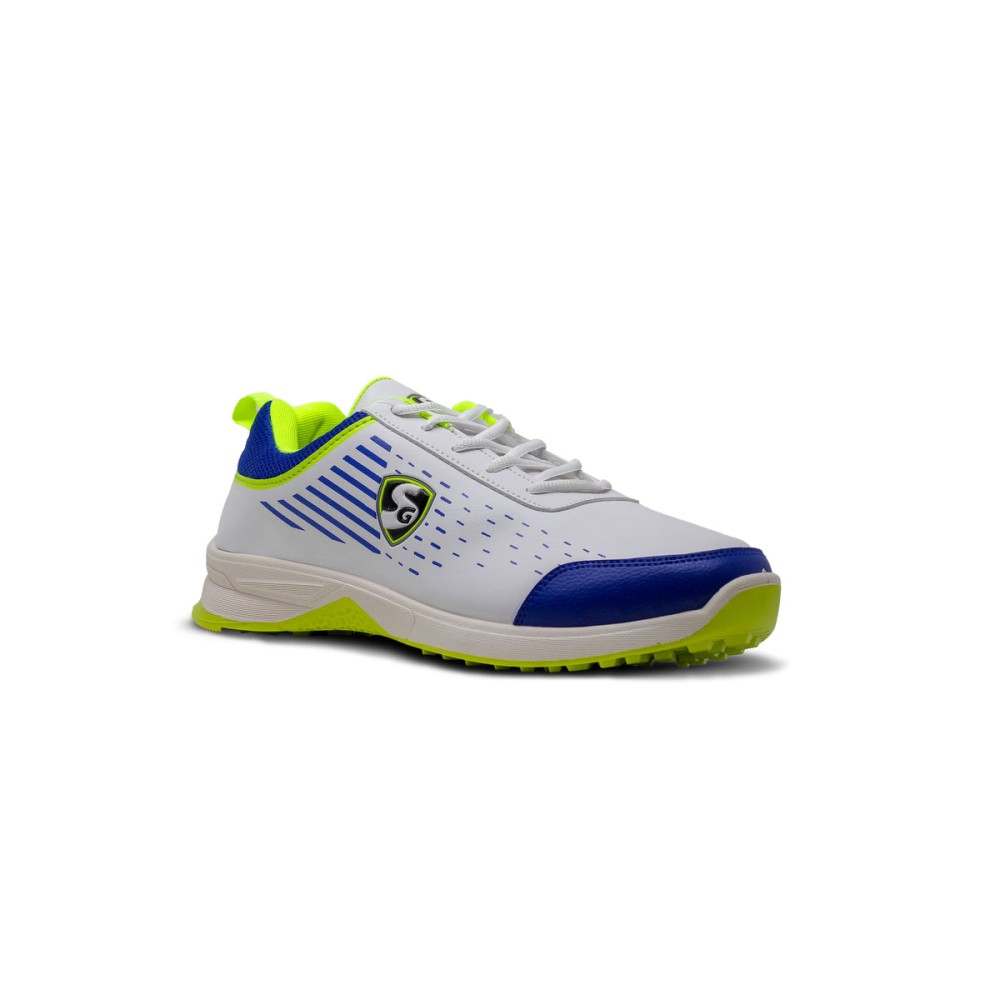 SG YORKER White/Royal Blue/Lime Sports Shoes: Elevate Your Style with Trendy Comfort, Uk-6