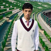 SG Signature Sleeveless Pullover (Maroon), S, White/ Maroon/ Navy
