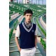 SG Signature Sleeveless Pullover (Navy), S, Navy/ White