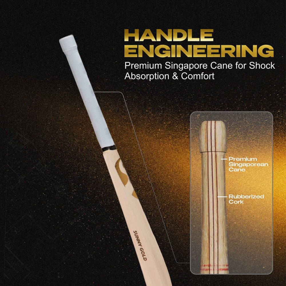 SG Sunny Gold® Finest English Willow grade 2 Cricket Bat (Leather Ball), Full-Size