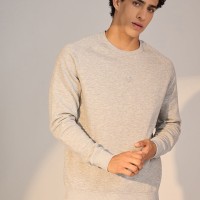 SG SWEAT SHIRT MEN SG H4MSW8245 GREY MELANGE, S, Grey Melange