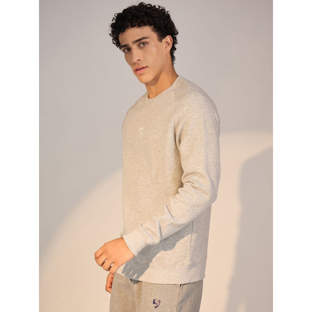 SG SWEAT SHIRT MEN SG H4MSW8245 GREY MELANGE, S, Grey Melange