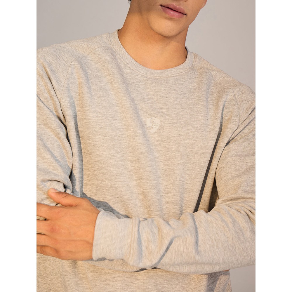 SG SWEAT SHIRT MEN SG H4MSW8245 GREY MELANGE, S, Grey Melange
