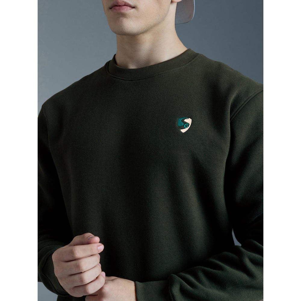 SG PC Fleece COR Sweatshirt For Men And Boys, S, Olive