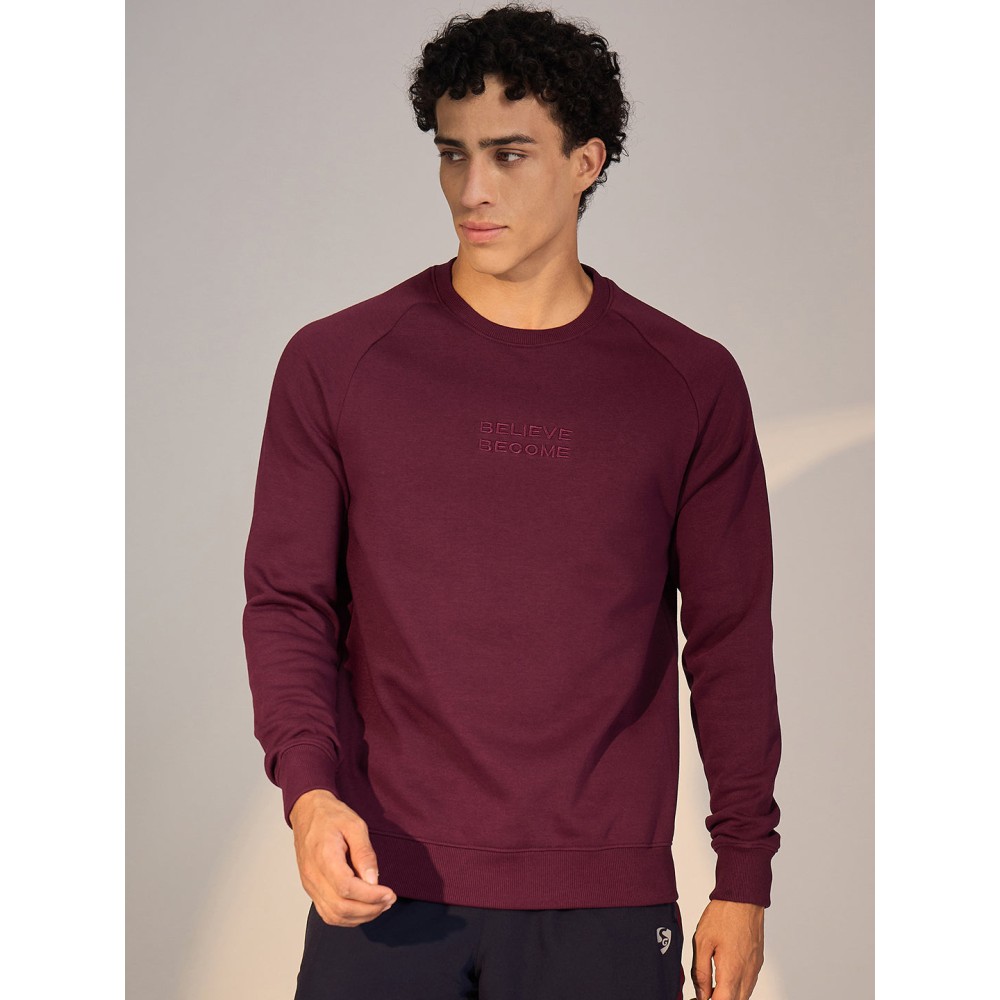 SG SWEATSHIRT MEN SG H4MSW8247 MAROON, S, Maroon