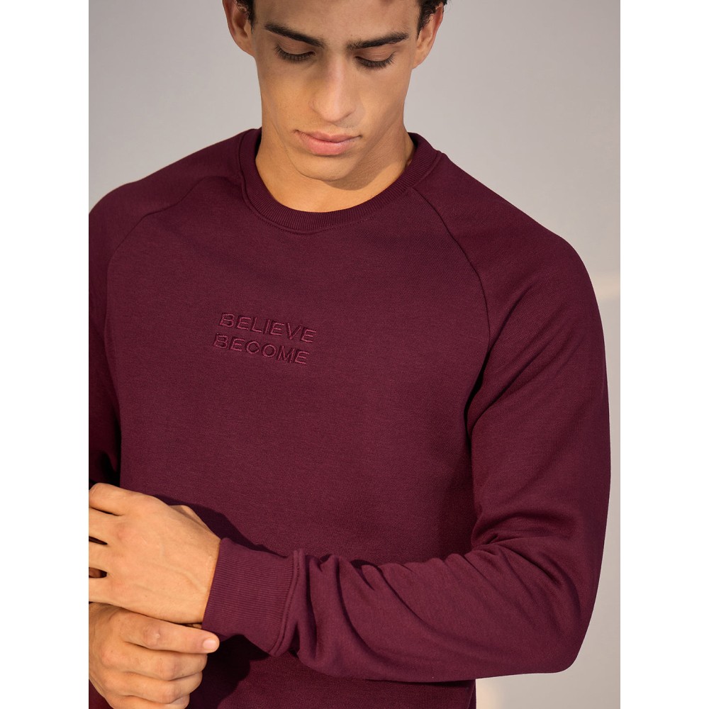 SG SWEATSHIRT MEN SG H4MSW8247 MAROON, S, Maroon