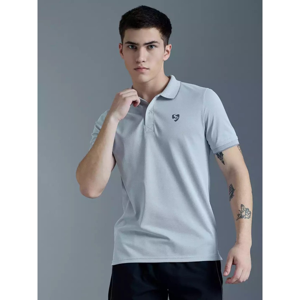 SG Poly Pique COR Polo T-Shirt For Men And Boys, S, Sky Blue SG Poly Pique COR Polo T-Shirt For Men And Boys, S, Sky Blue