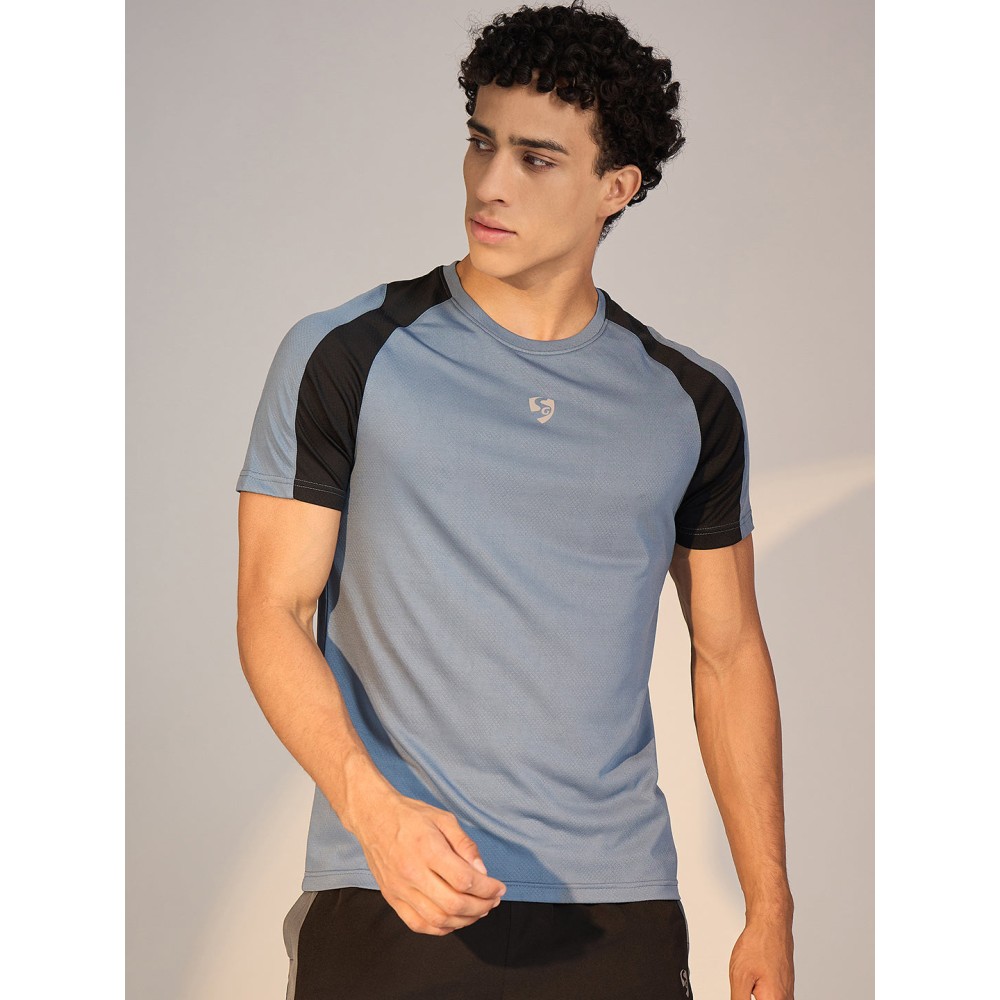 SG T-SHIRT MEN SG H3MT8205 BLUE GREY/BLACK, S, Blue Grey/ Black