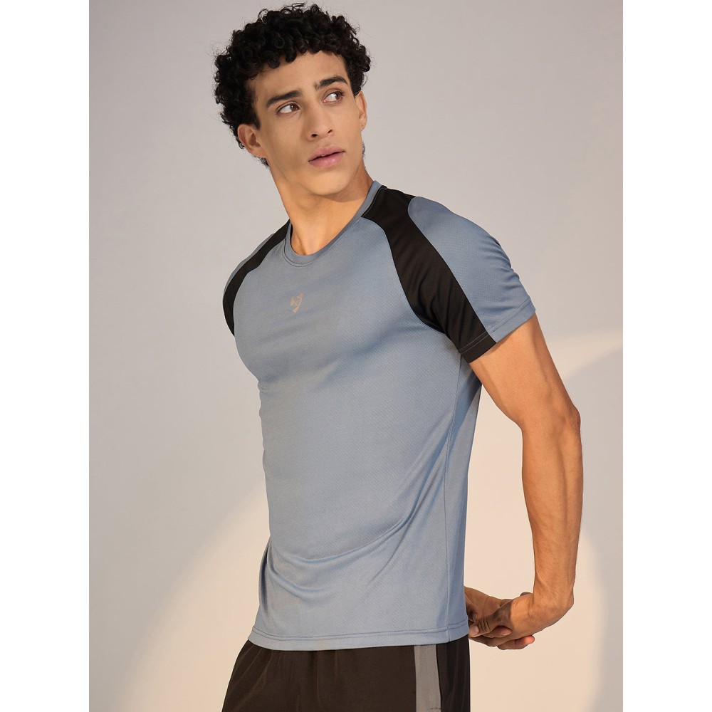 SG T-SHIRT MEN SG H3MT8205 BLUE GREY/BLACK, S, Blue Grey/ Black
