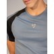SG T-SHIRT MEN SG H3MT8205 BLUE GREY/BLACK, S, Blue Grey/ Black