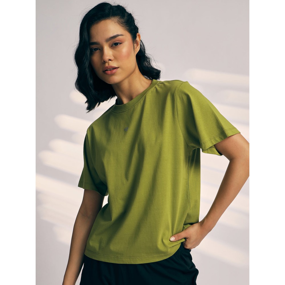 SG T-SHIRT WOMEN SG H3WT8299 OLIVE GREEN, S, Olive Green