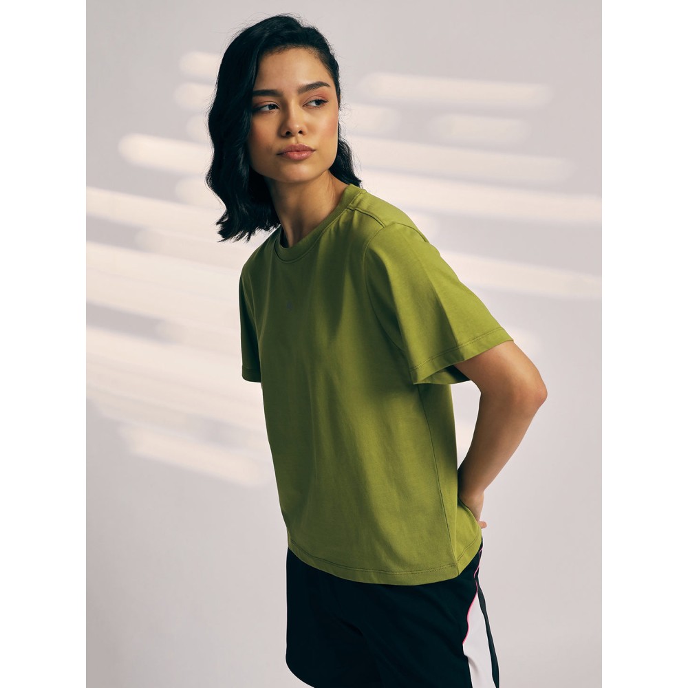 SG T-SHIRT WOMEN SG H3WT8299 OLIVE GREEN, S, Olive Green