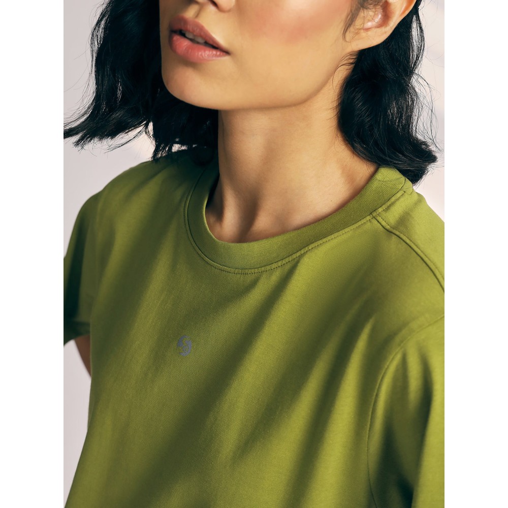 SG T-SHIRT WOMEN SG H3WT8299 OLIVE GREEN, S, Olive Green