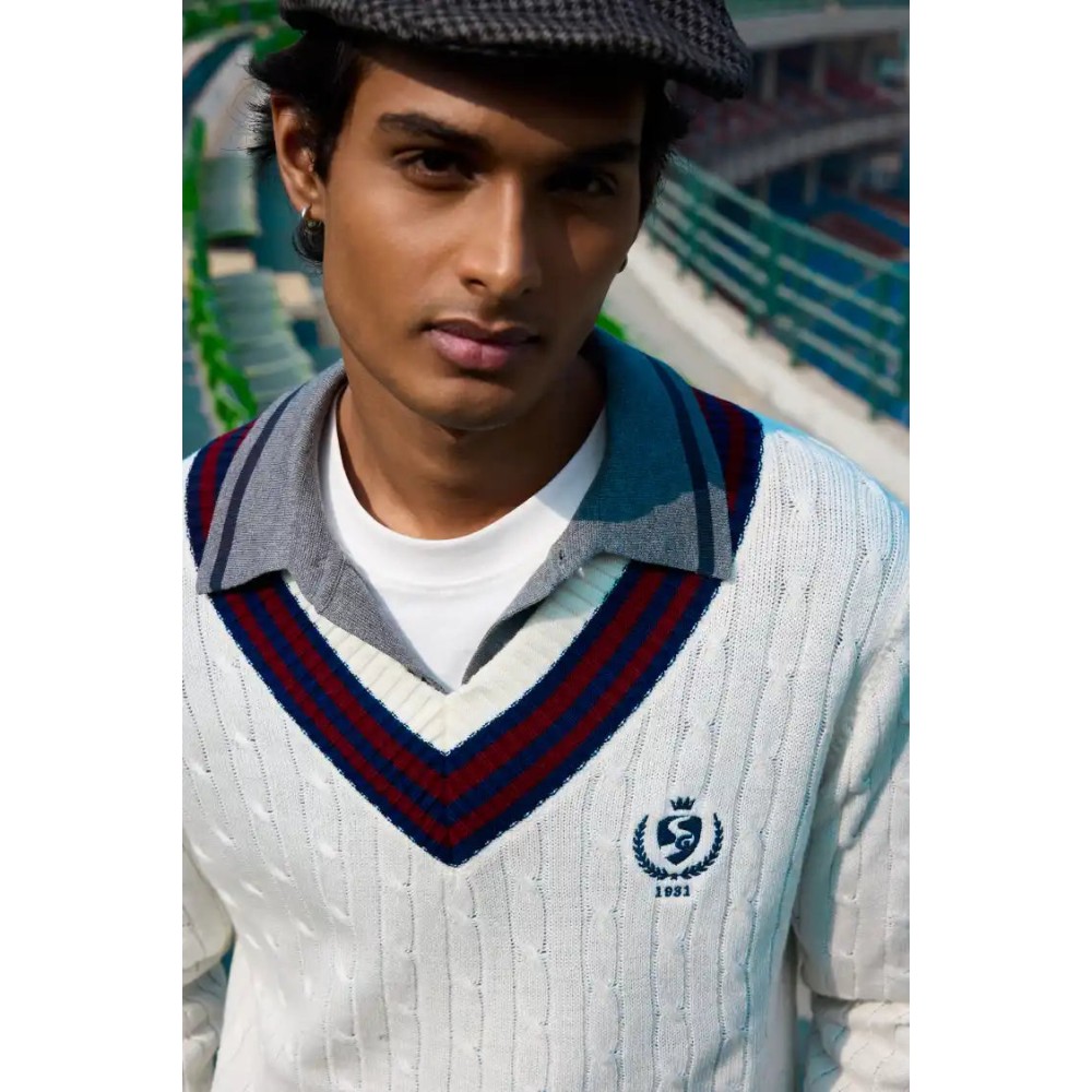 SG The Pavilion Cricket Pullover (Maroon), S, White/ Maroon/ Navy SG The Pavilion Cricket Pullover (Maroon), S, White/ Maroon/ Navy