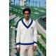 SG The Pavilion Cricket Pullover (Navy), S, White/ Blue/ Navy