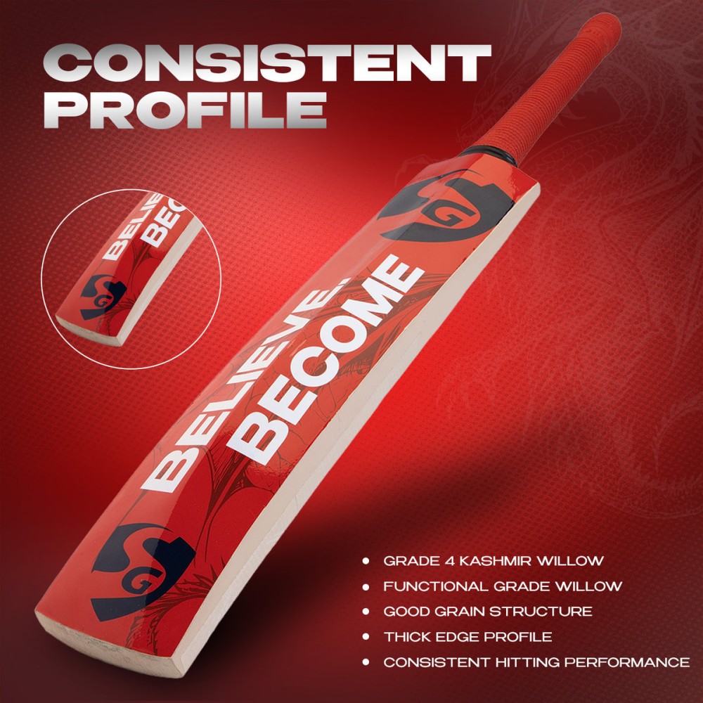 SG Thunder Plus Kashmir Willow Cricket Bat, 3