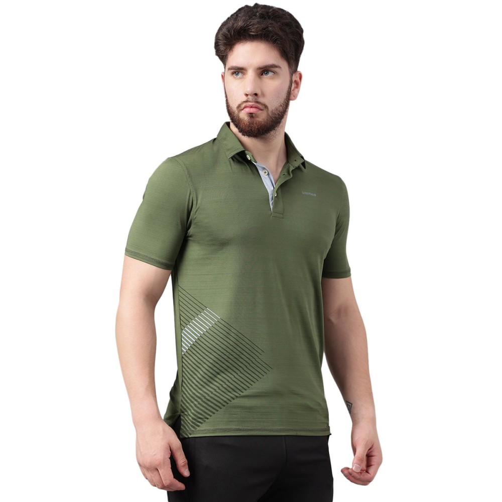 SG Men's Olive Polo T-Shirt, Fitness & Training, Jogging, Regular & Fashion Wear, S, Olive