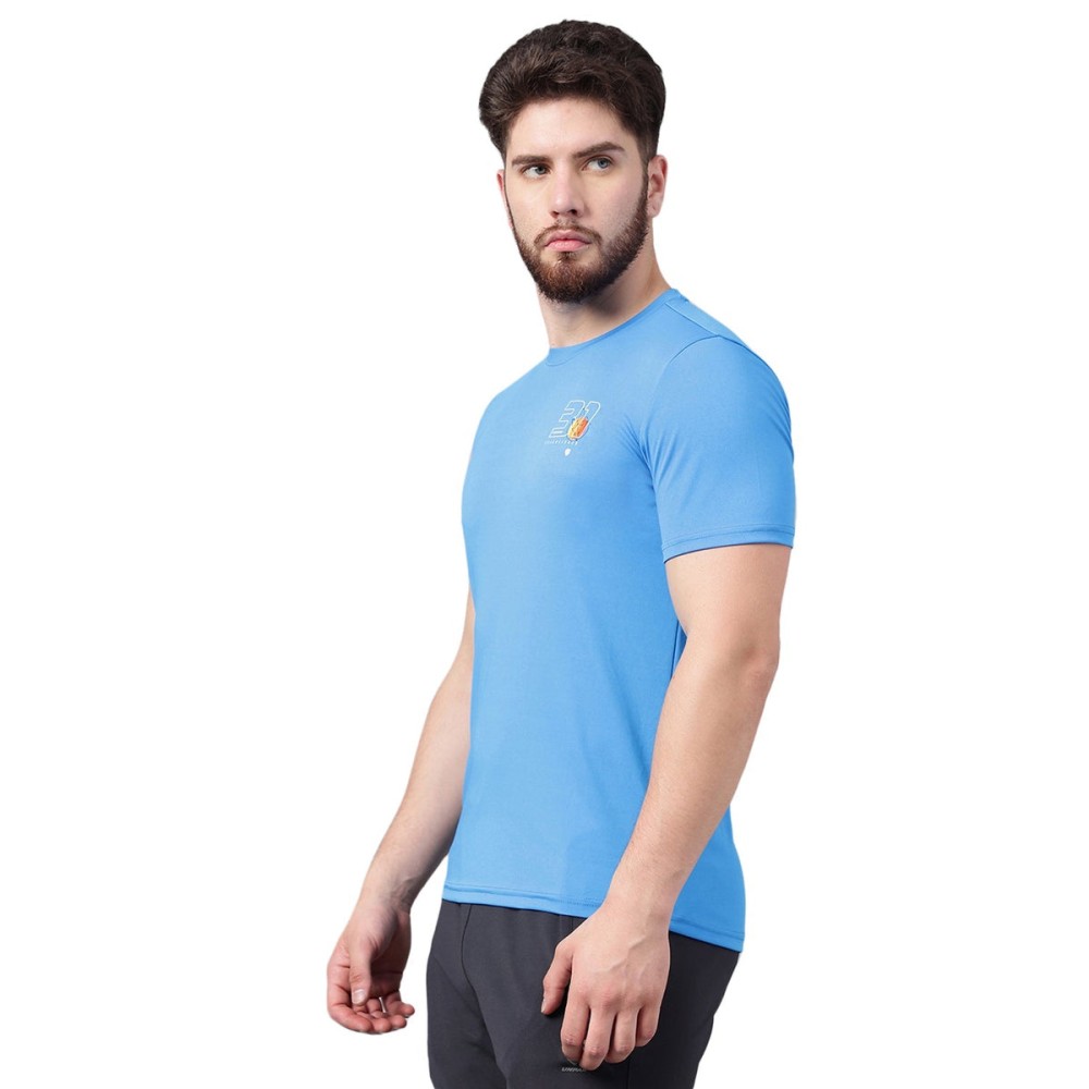 SG Unpar by SG Round Neck Scuba Regular Comfort Fit T-Shirt For Mens & Boys, Blue, Fitness & Training, Jogging, Gym Wear & Fashion Wear, S, Blue