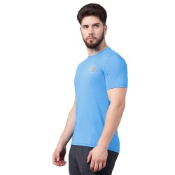 SG Unpar by SG Round Neck Scuba Regular Comfort Fit T-Shirt For Mens & Boys, Blue, Fitness & Training, Jogging, Gym Wear & Fashion Wear