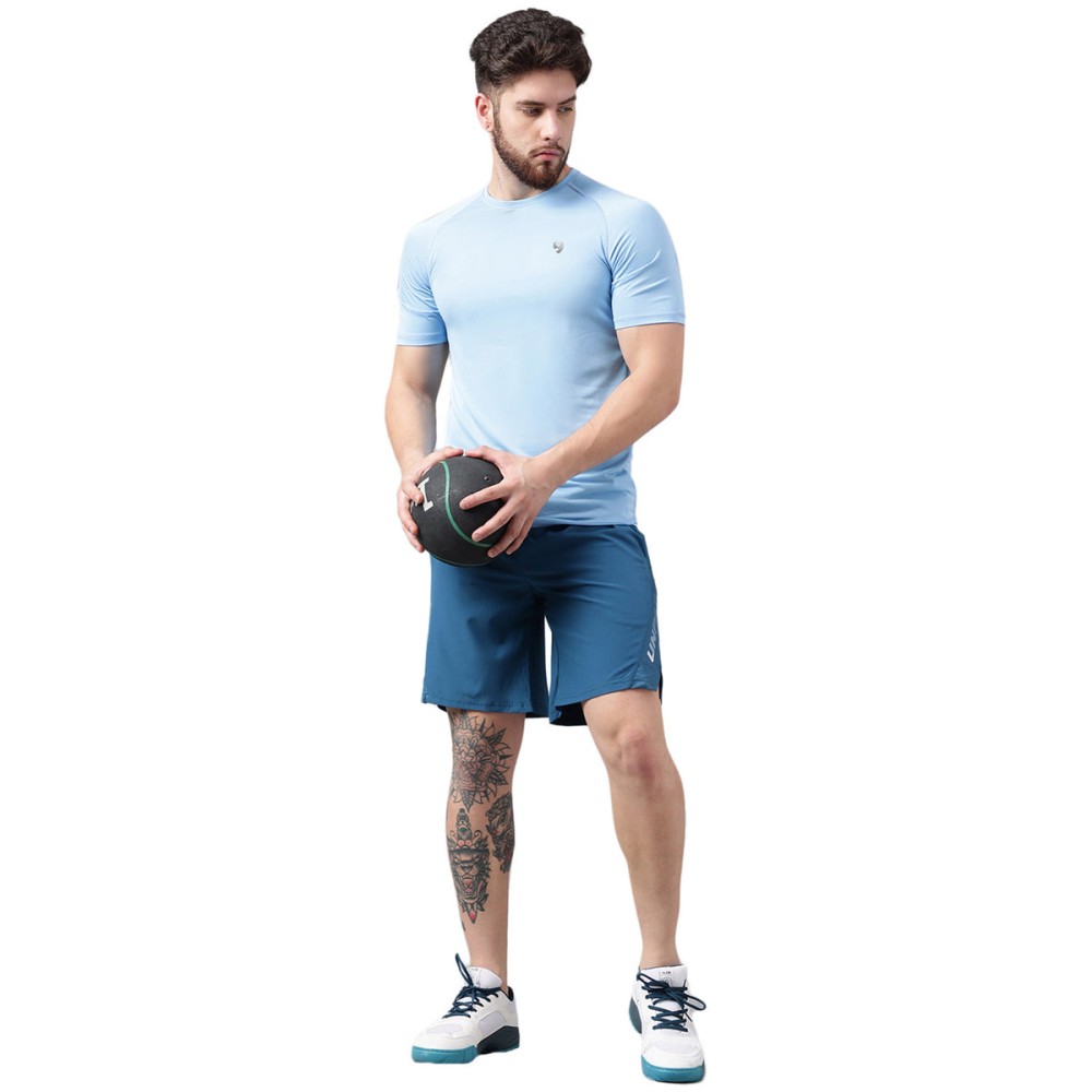SG Men's Round Neck Sky T-Shirt, Fitness & Training, Jogging, Regular & Fashion Wear, S, Sky