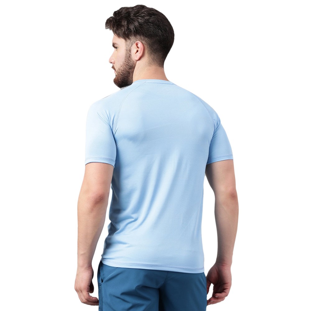 SG Men's Round Neck Sky T-Shirt, Fitness & Training, Jogging, Regular & Fashion Wear, S, Sky