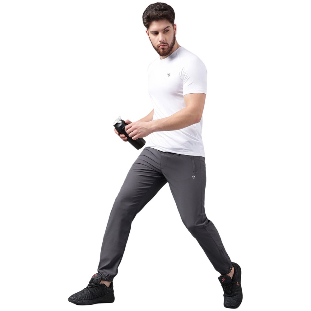 SG Men's Round Neck White T-Shirt, Fitness & Training, Jogging, Regular & Fashion Wear, S, White