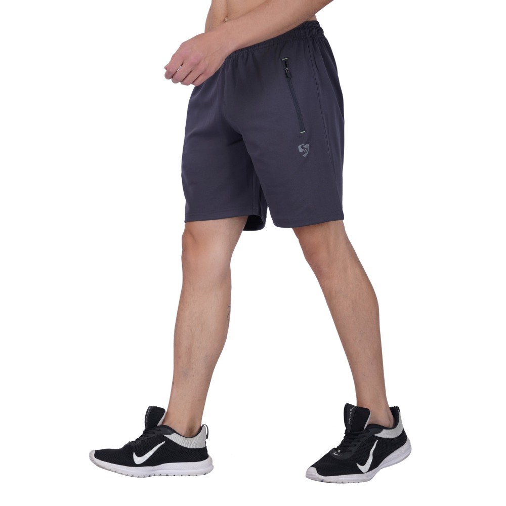 SG Men's Dark Grey Shorts, Fitness & Training, Jogging, Regular & Fashion Wear, S, Dark Grey